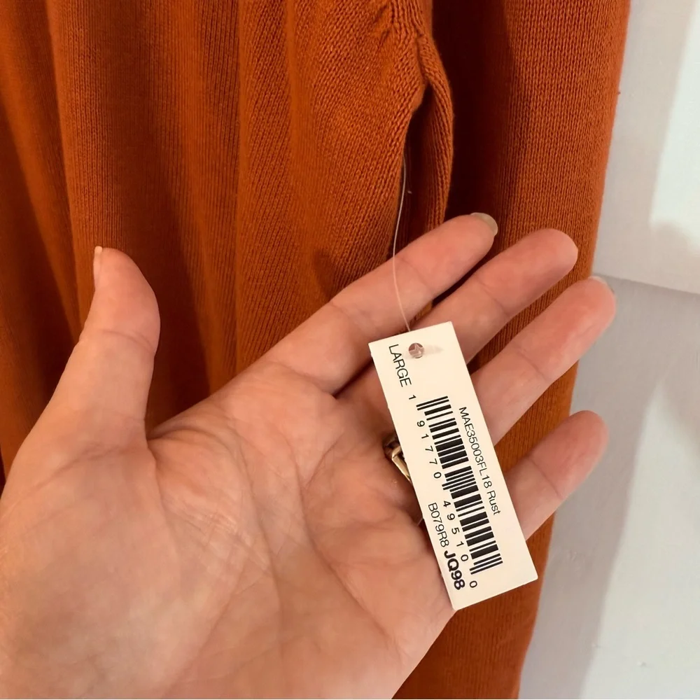 Amazon Essentials Men's‎ Rust V-Neck Pullover Sweater Large *NWT* - Picture 8 of 12